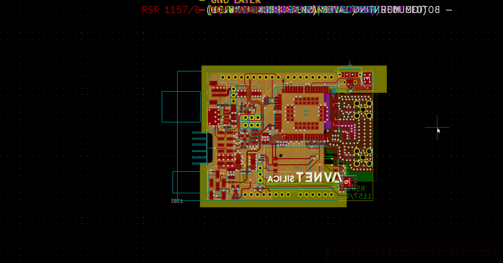 Fully imported PCB shown in Pcbnew