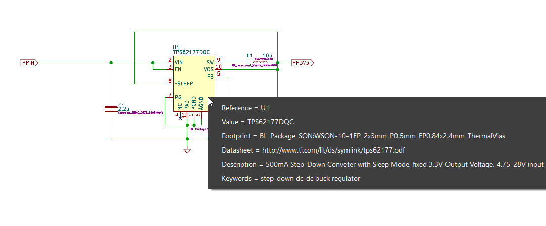 Screenshot showing the component info added to plotted PDFs