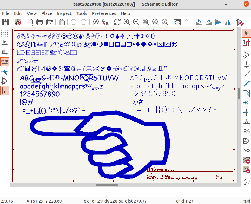 Example of Wingdings and other oddball fonts
