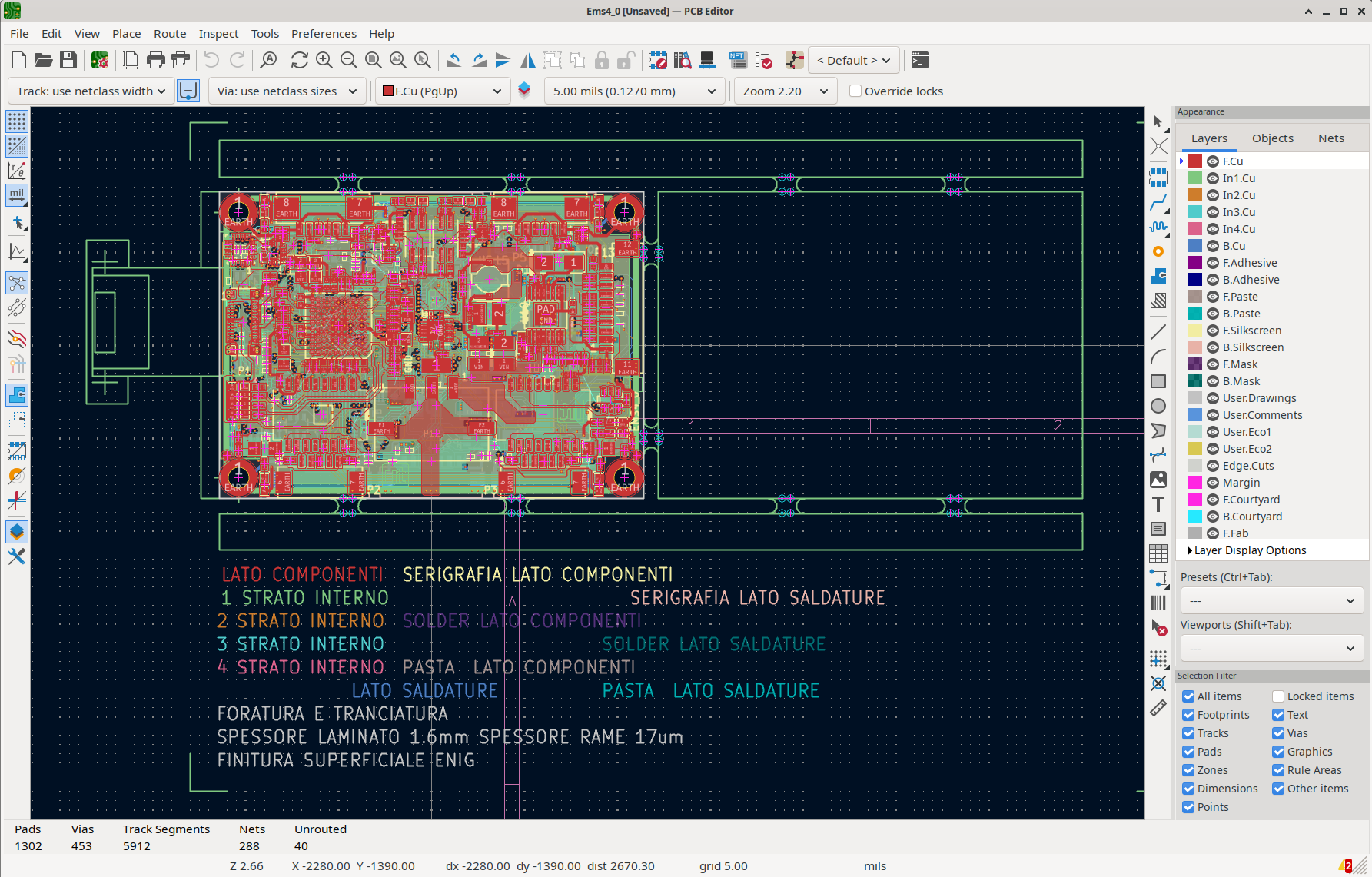 pads pcb example