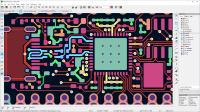 Image of iCEBreaker Bitsy in the KiCad PCB Editor